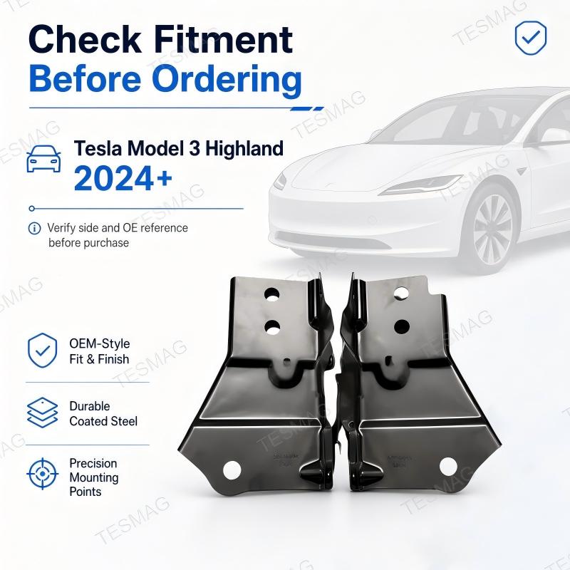 Front Bumper Lower Support Bracket for Tesla Model 3 Highland 2024+ | OE 1694450-00-D / 1694451-00-D