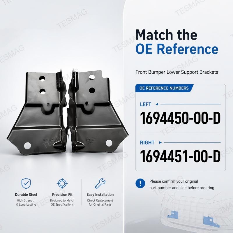 Front Bumper Lower Support Bracket for Tesla Model 3 Highland 2024+ | OE 1694450-00-D / 1694451-00-D