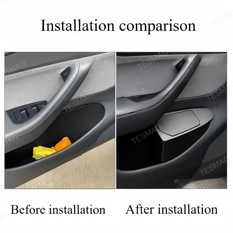 Front Door Trash Can Organizer for Tesla Model Y Juniper 