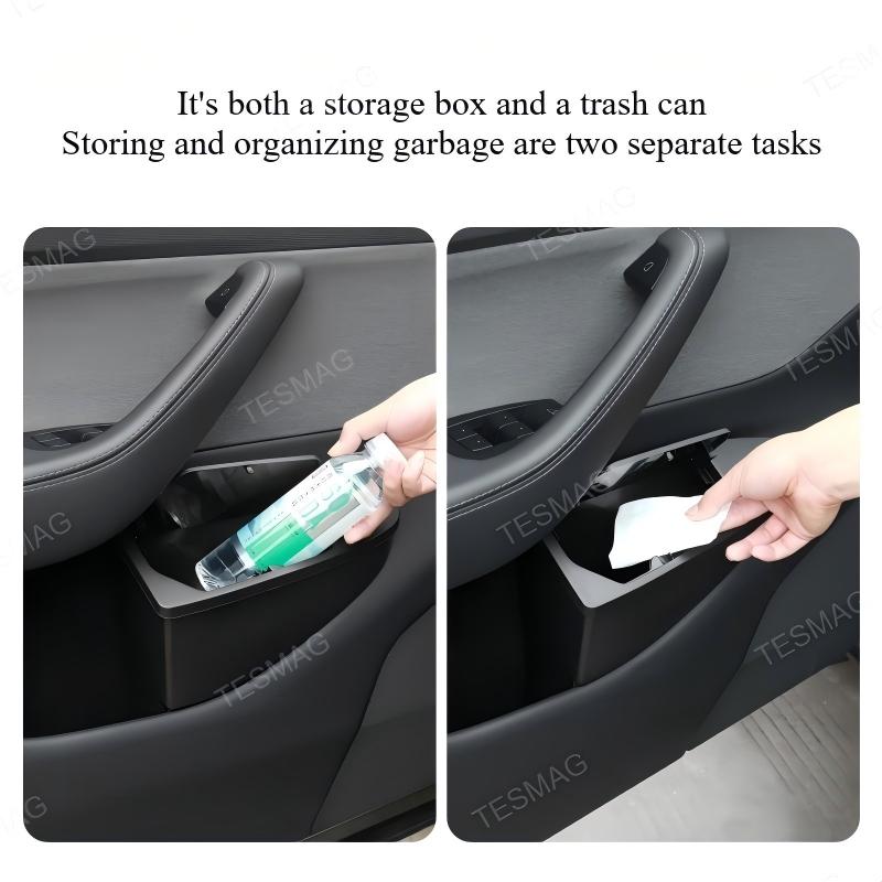Front Door Trash Can Organizer for Tesla Model Y Juniper 