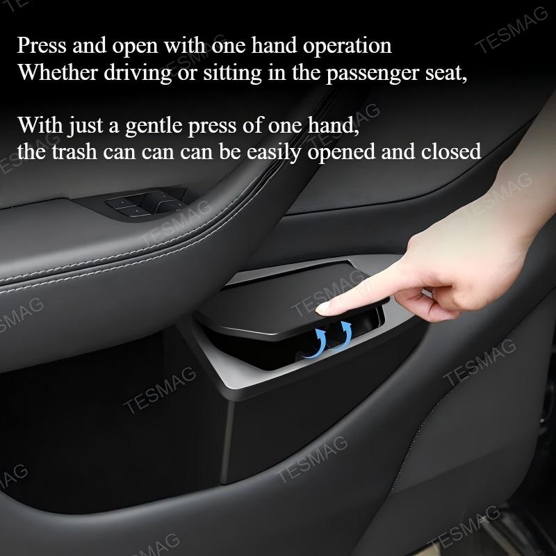 Front Door Trash Can Organizer for Tesla Model Y Juniper 