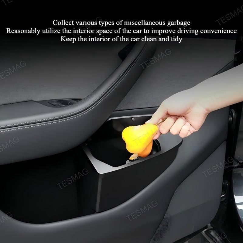 Front Door Trash Can Organizer for Tesla Model Y Juniper 
