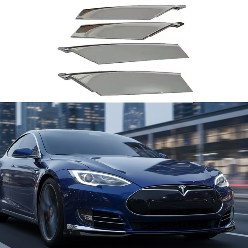 Front Fog Light Frame Chrome Strip Trim for Tesla Model S 2016-2020 (1056378 1056379 1056380)