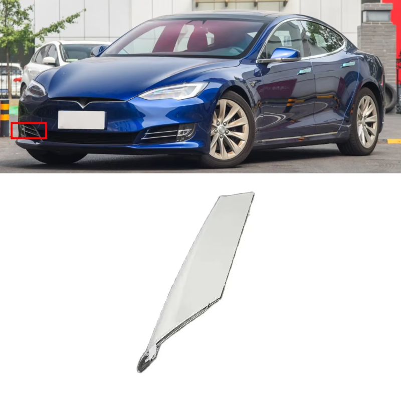 Front Fog Light Frame Chrome Strip Trim for Tesla Model S 2016-2020 (1056378 1056379 1056380)