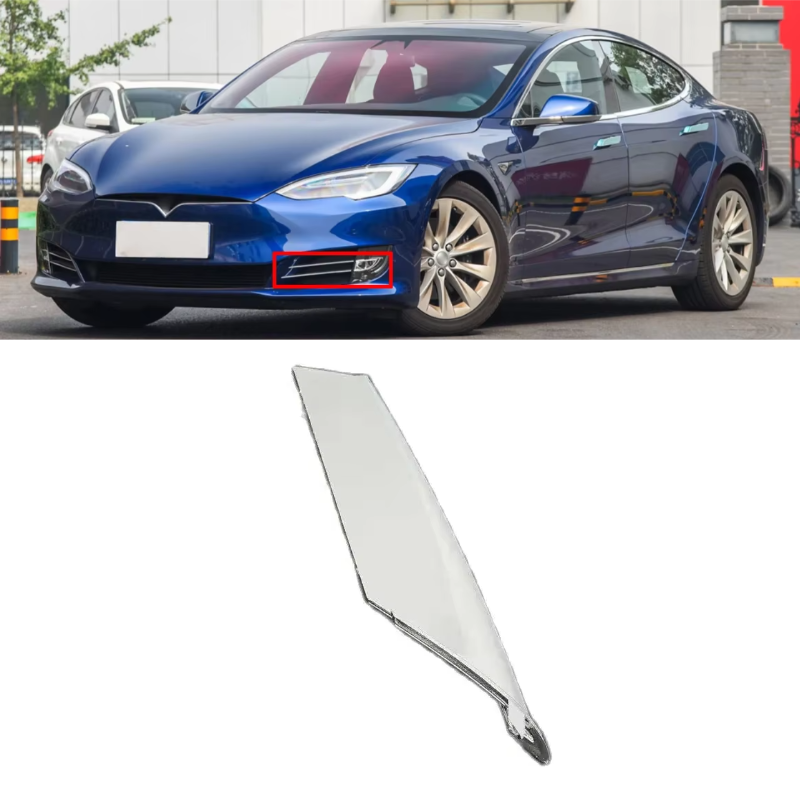 Front Fog Light Frame Chrome Strip Trim for Tesla Model S 2016-2020 (1056378 1056379 1056380)
