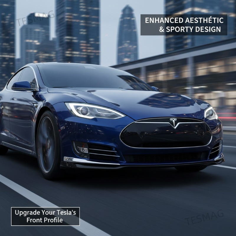 Front Fog Light Frame Chrome Strip Trim for Tesla Model S 2016-2020 (1056378 1056379 1056380)