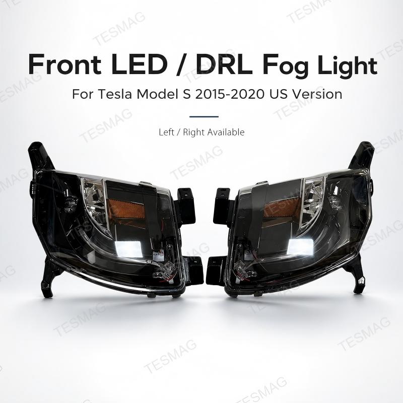 Front LED DRL Fog Light for Tesla Model S 2015-2020 US Version 6005915-00-E 6005916-00-E