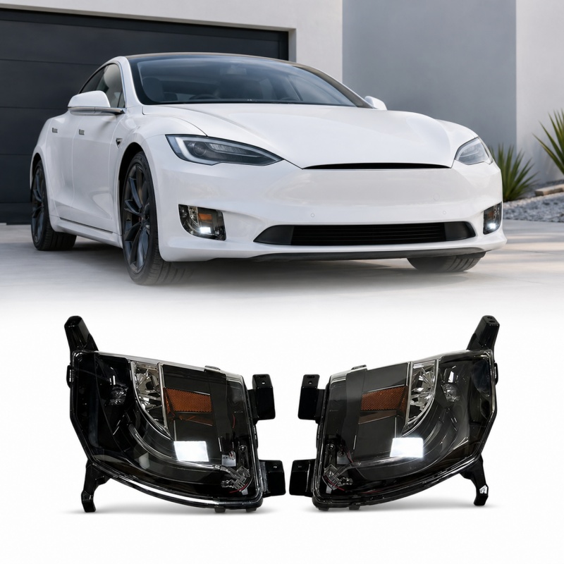 Front LED DRL Fog Light for Tesla Model S 2015-2020 US Version 6005915-00-E 6005916-00-E