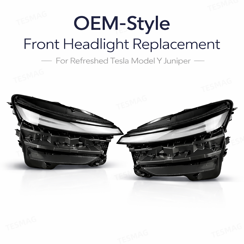 Front LED Headlight Replacement for Tesla Model Y Juniper 2025+ OEM 1918347-00-D / 1918348-00-D