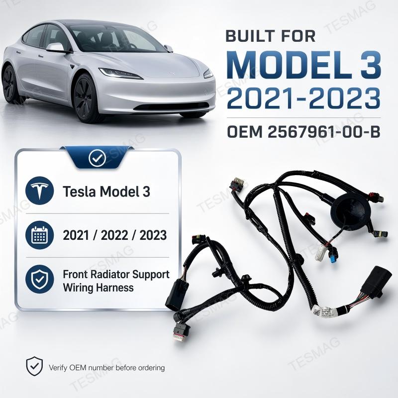 Front Radiator Support Wiring Harness for Tesla Model 3 2021-2023