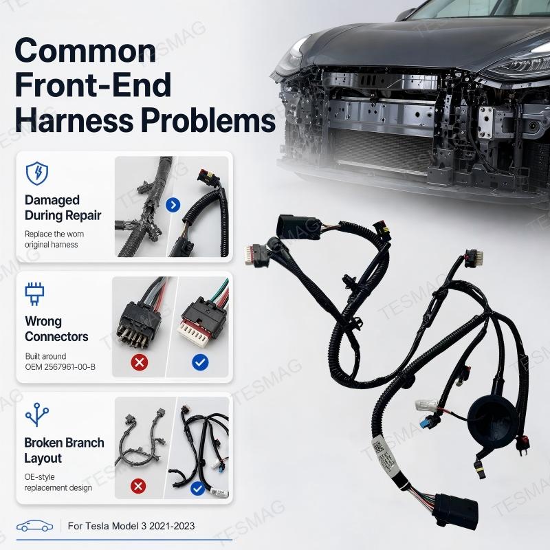 Front Radiator Support Wiring Harness for Tesla Model 3 2021-2023