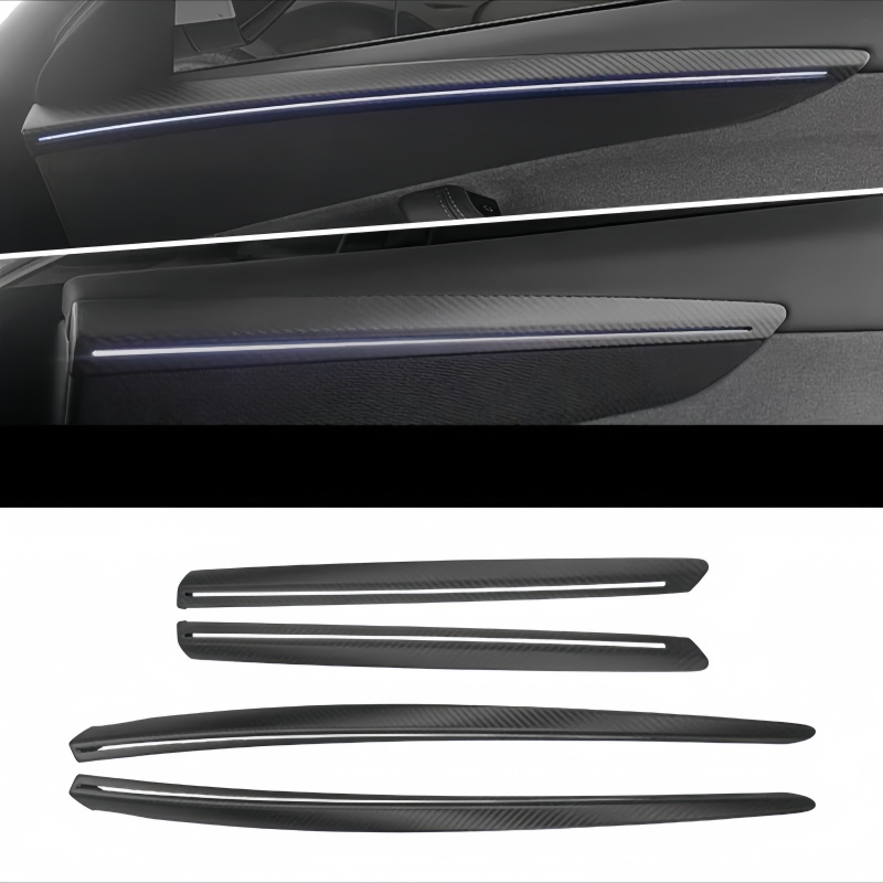 Front Rear Carbon Fiber Upper Door Panel Covers for Tesla Model 3 Highland / Y Juniper