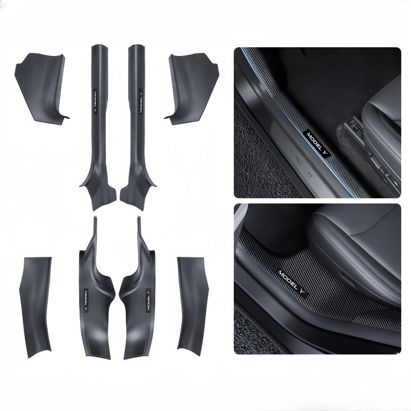 Front and Rear Door Sill Protector Set for Tesla Model Y Juniper (8 Pcs)