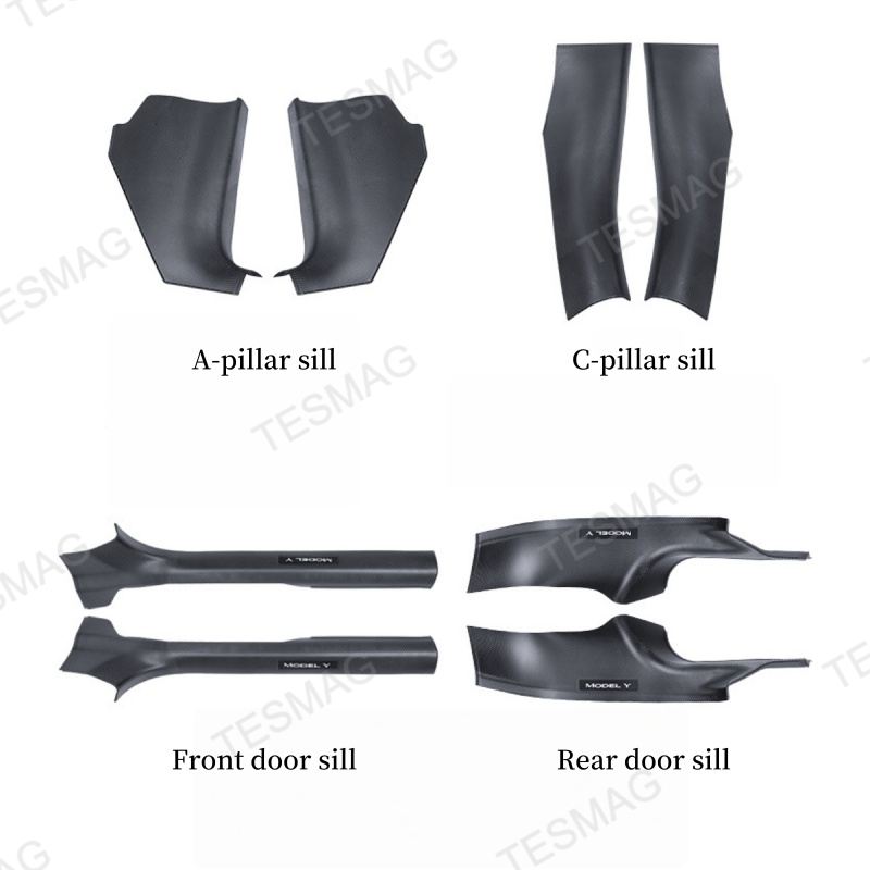 Front and Rear Door Sill Protector Set for Tesla Model Y Juniper (8 Pcs)