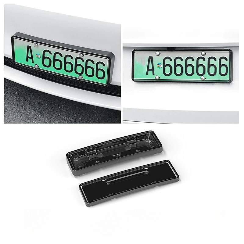 Front and rear license plate frames for Tesla Model Y