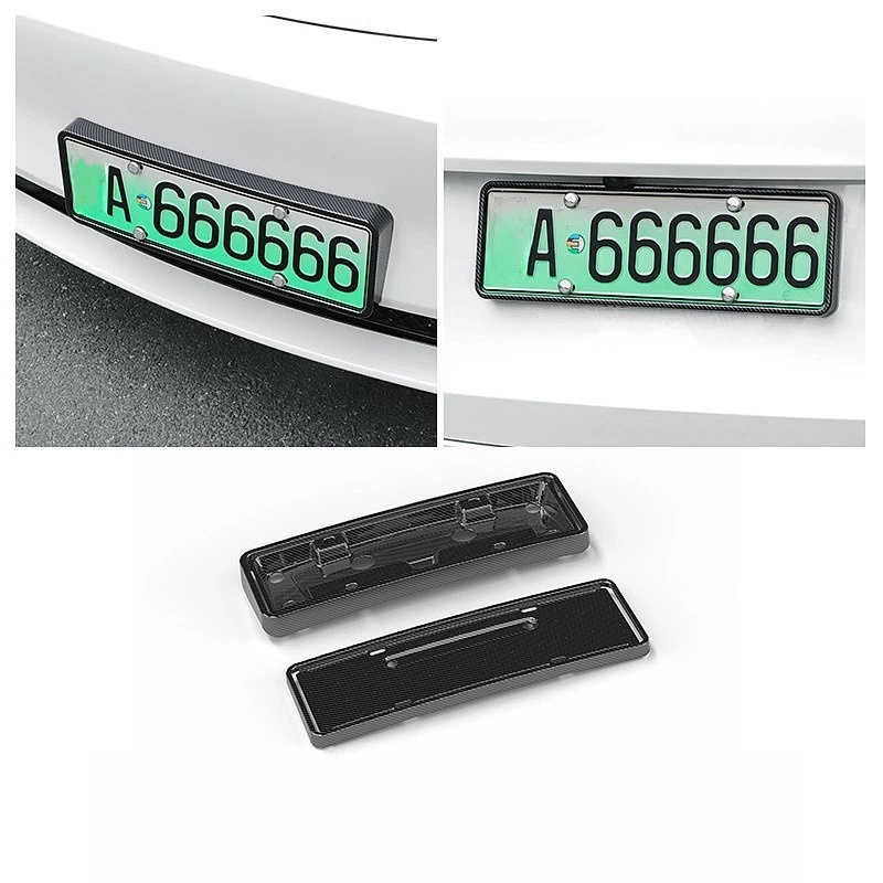 Front and rear license plate frames for Tesla Model Y