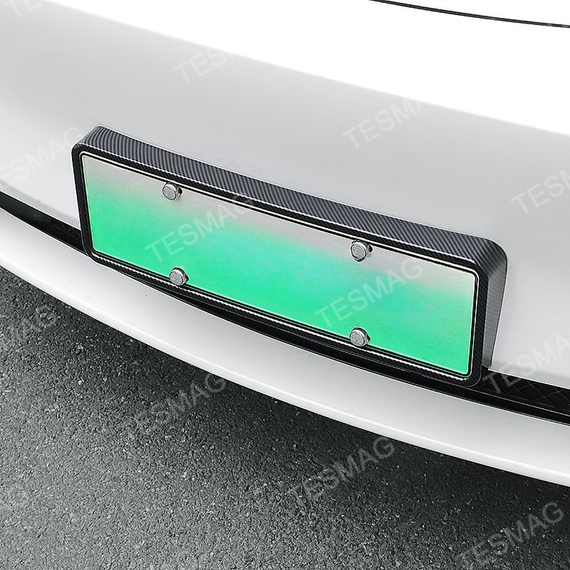 Front and rear license plate frames for Tesla Model Y