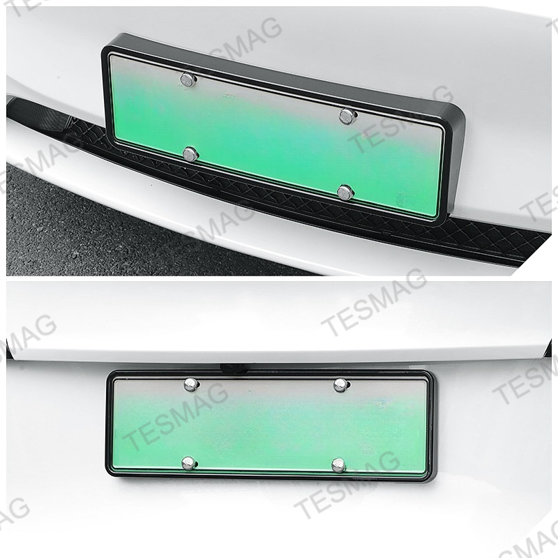 Front and rear license plate frames for Tesla Model Y