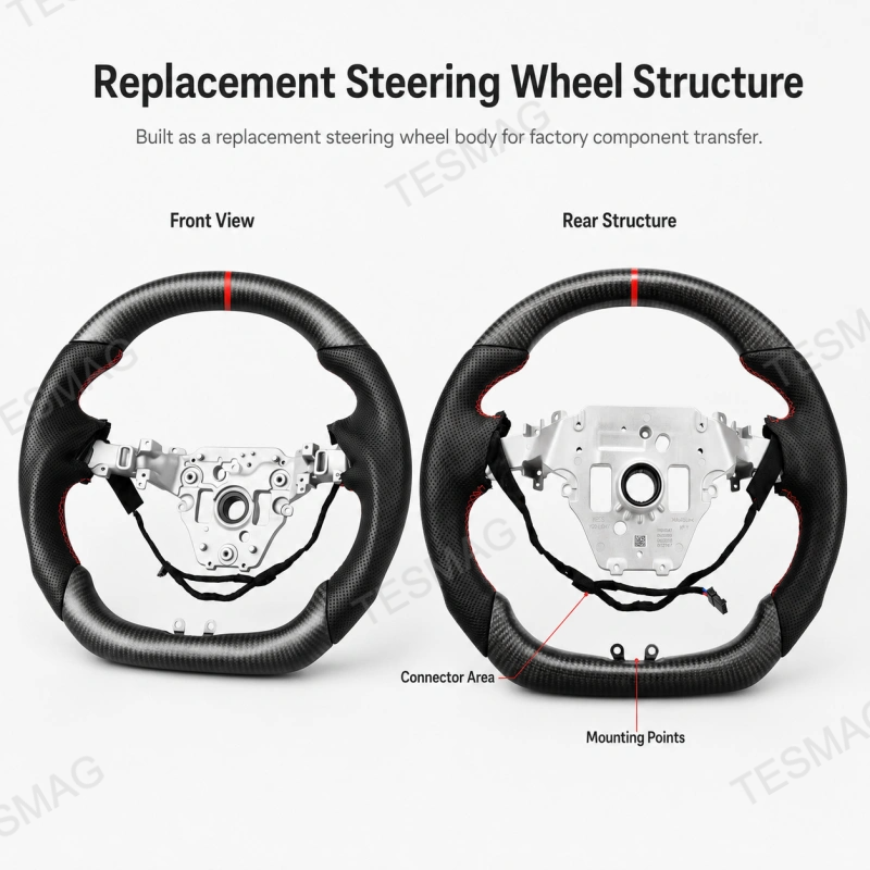 Carbon Fiber Heated Sport Steering Wheel for Tesla Model 3 Highland/ Model Y Juniper
