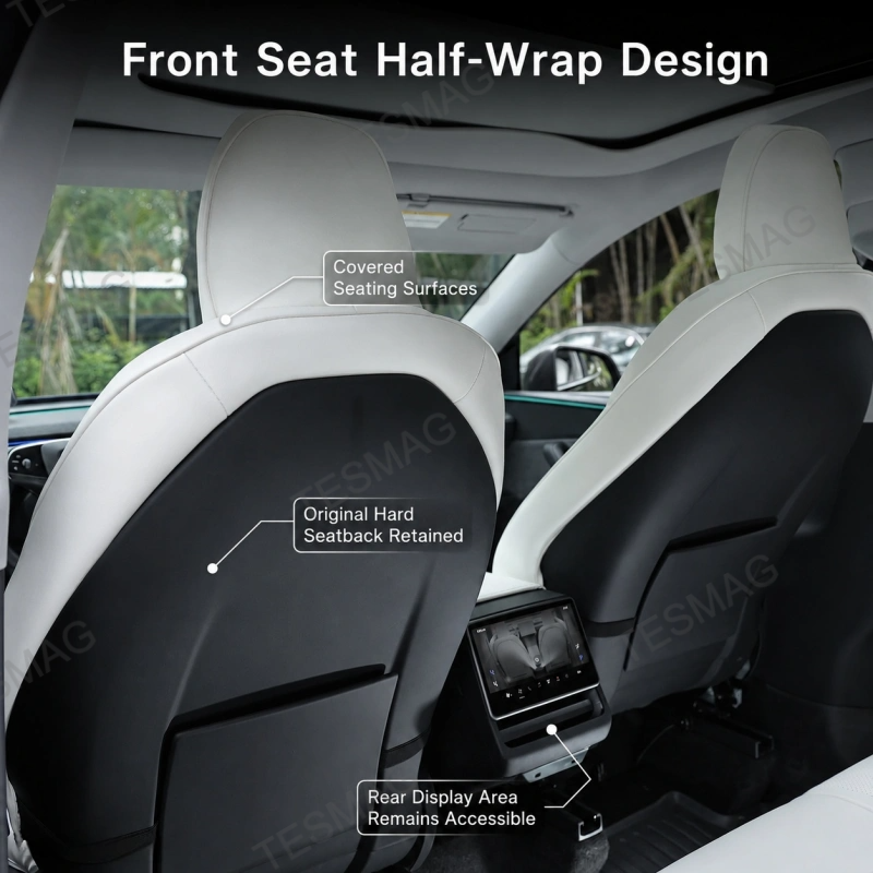 Nappa Leather Seat Covers 5 Seater for Tesla Model Y Juniper 2025–2026
