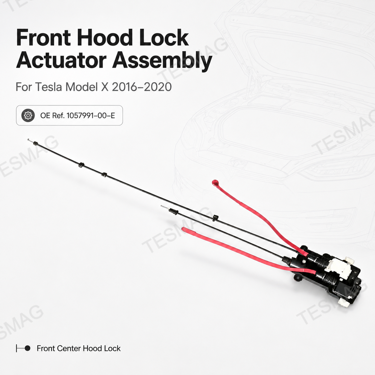 Front Hood Lock Actuator Assembly Replacement  for Tesla Model X 2016-2020 | 1057991-00-E