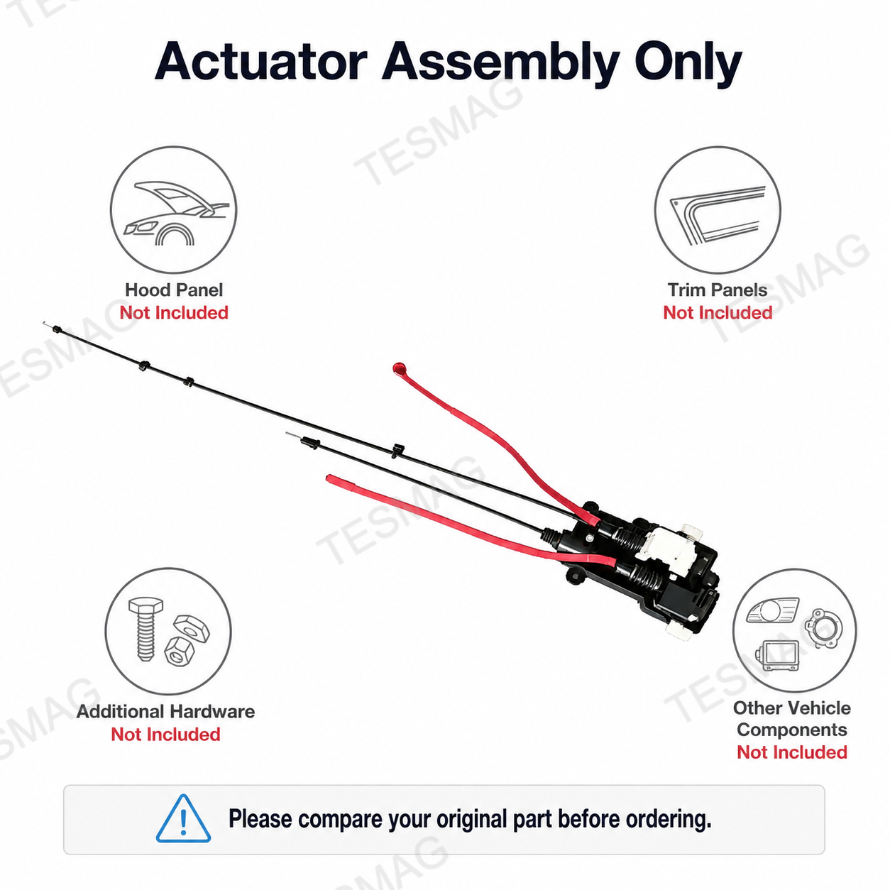 Front Hood Lock Actuator Assembly Replacement  for Tesla Model X 2016-2020 | 1057991-00-E