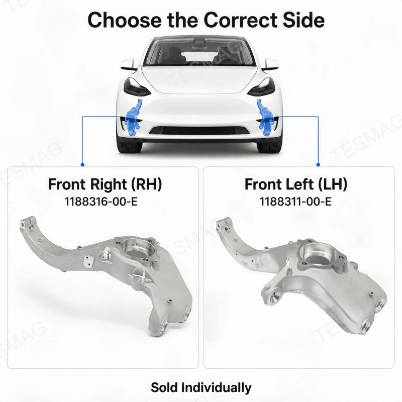 Front Steering Knuckle Replacement for Tesla Model Y 2020-2024 OE 1188311-00-E 1188316-00-E