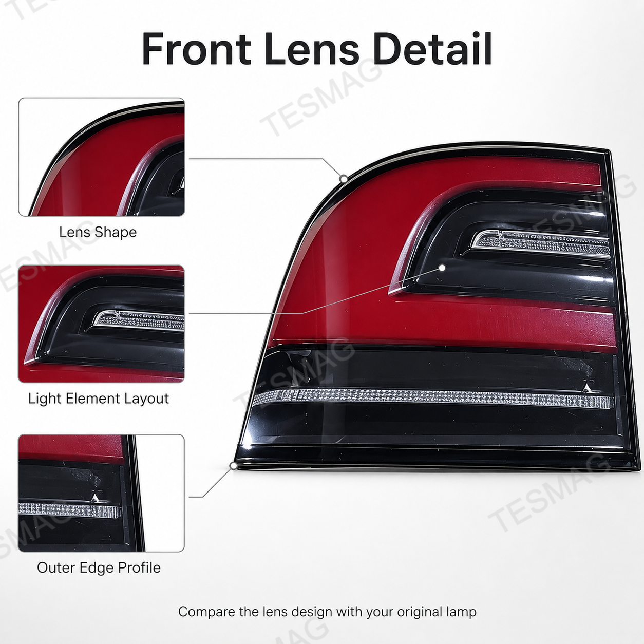 Rear Outer Tail Light for Tesla Model X 2016–2020 | Left 1034334-00-A / Right 1034335-00-A