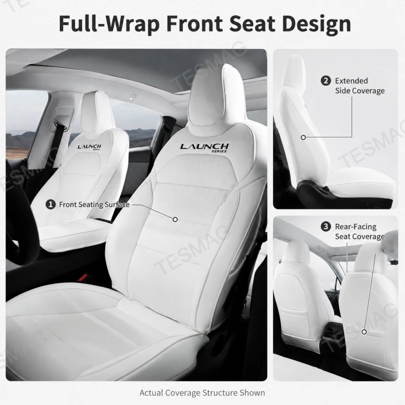 Nappa Leather Seat Covers for Model Y Juniper 2025.03+ Premium 5-Seater