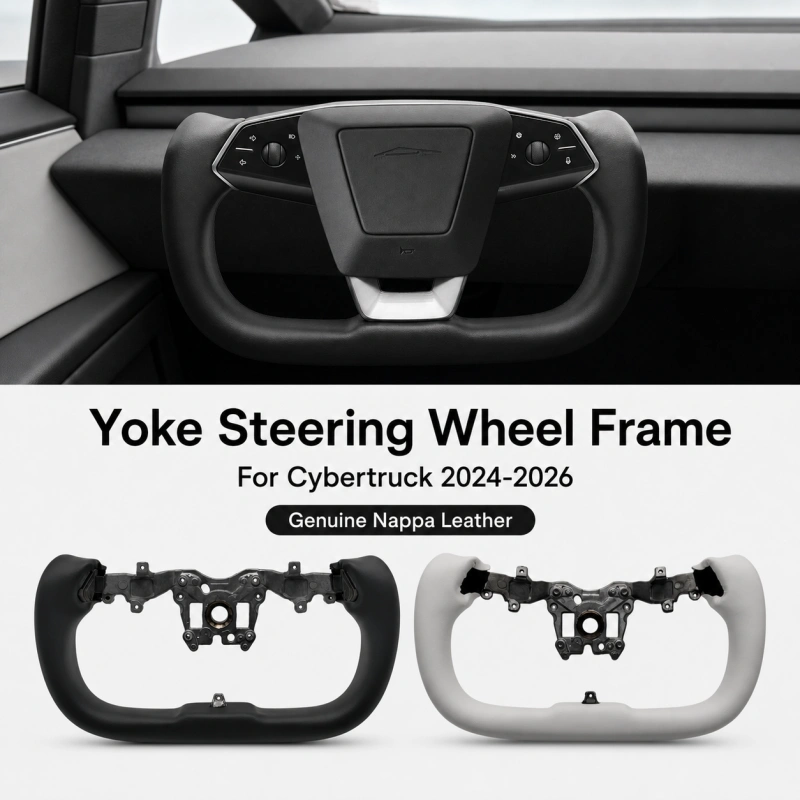Nappa Leather Yoke Steering Wheel Frame for Tesla Cybertruck 2024-2026