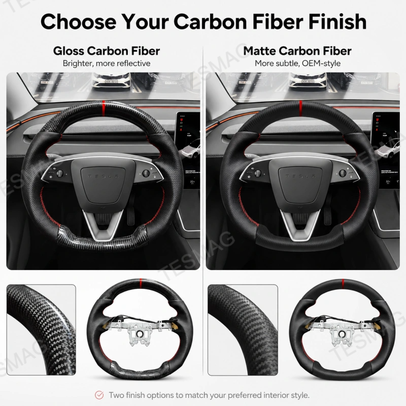 Carbon Fiber Heated Sport Steering Wheel for Tesla Model 3 Highland/ Model Y Juniper