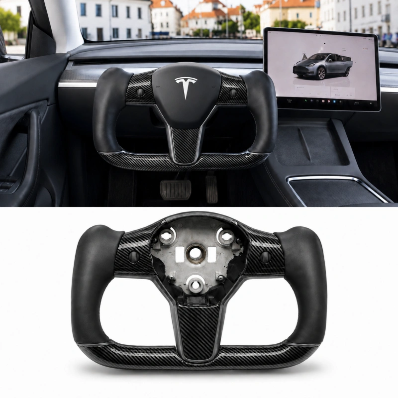 Carbon Fiber Yoke Steering Wheel for Tesla Model 3/Y