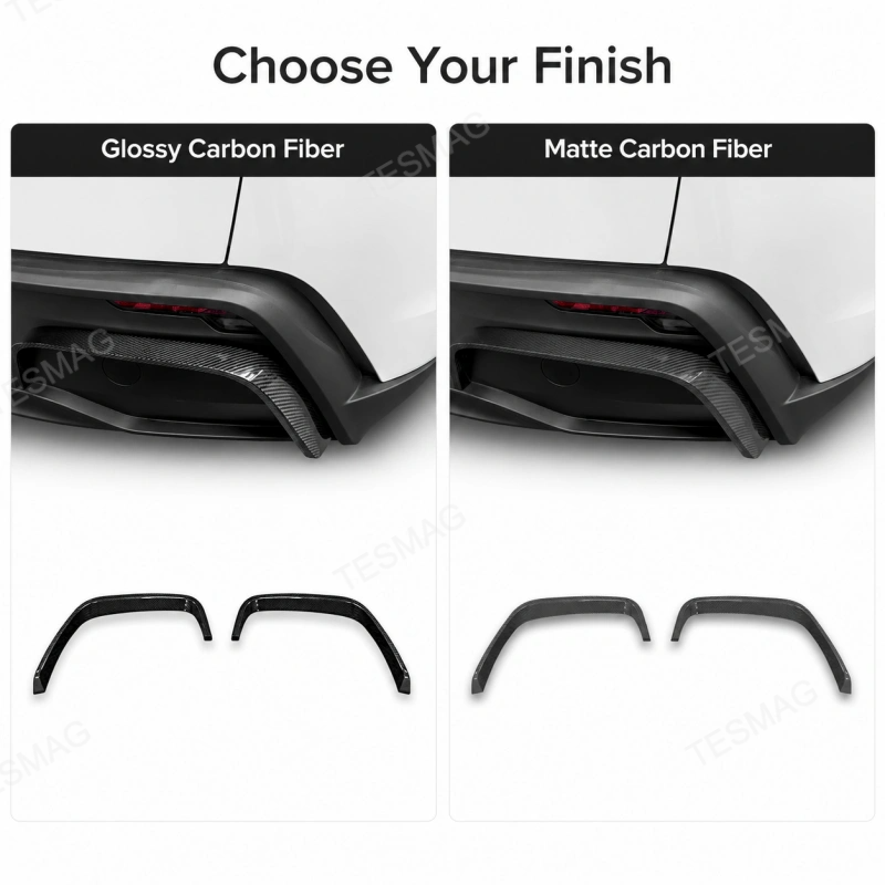 Real Carbon Fiber Rear Bumper Side Trim for Tesla Model Y Juniper Premium 2025+