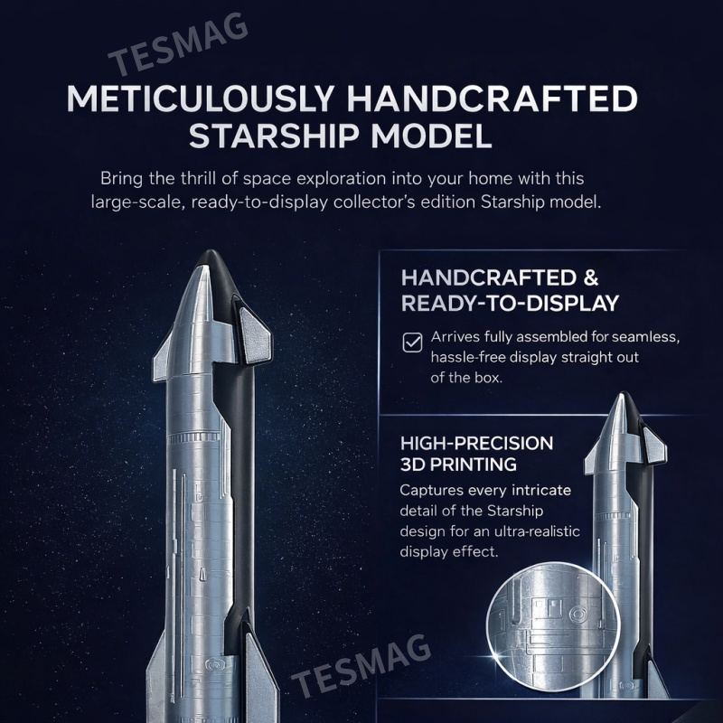 Handcrafted SpaceX Starship B7 Rocket Model Simulated Toy
