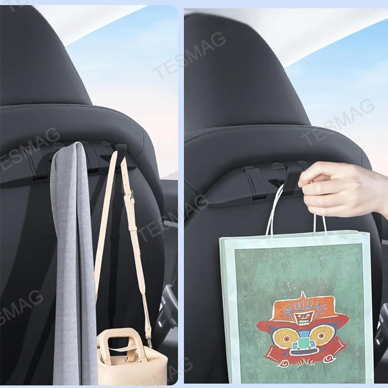 Hidden Foldable Seat Back Hook for Tesla Model 3/Y