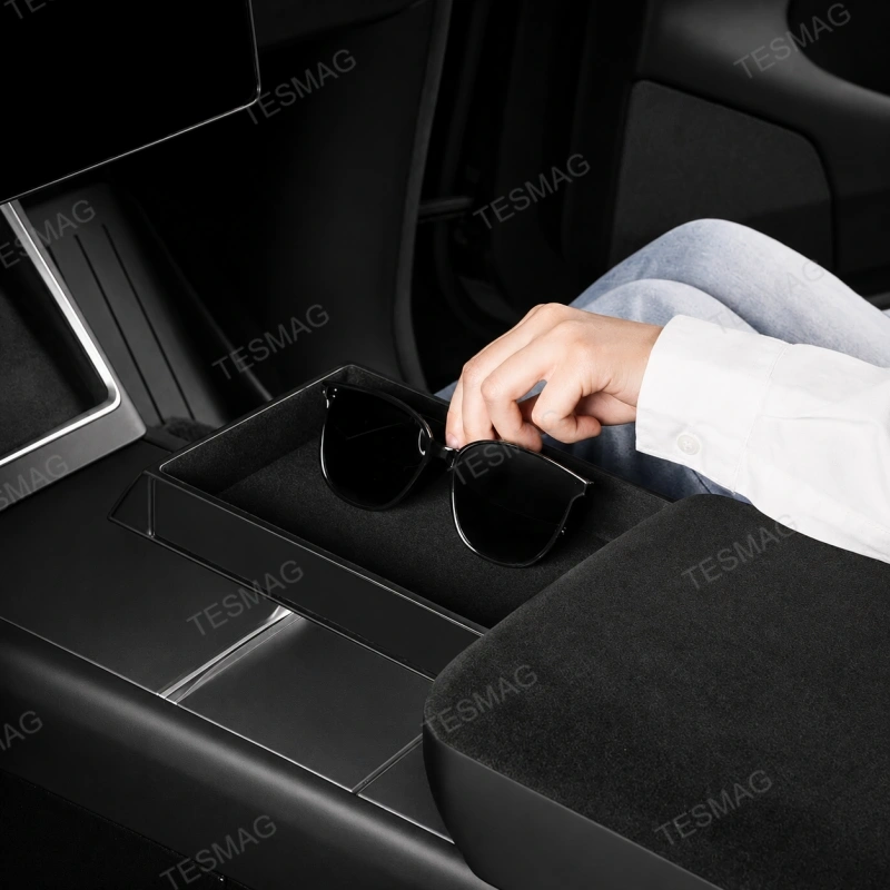 Alcantara Armrest Riser with Hidden Storage for Tesla Model 3 Highland/Model Y Juniper/Model YL