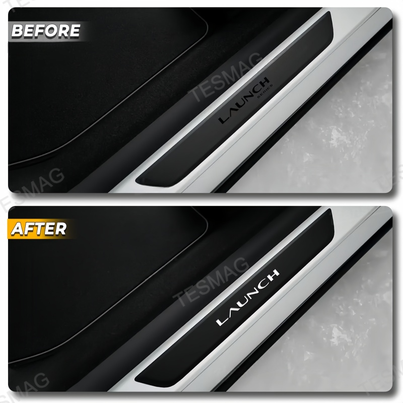 Illuminated LAUNCH Door Sill Protector for Tesla Model Y Juniper