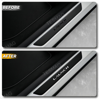 Illuminated LAUNCH Door Sill Protector for Tesla Model Y Juniper