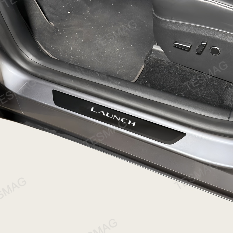 Illuminated LAUNCH Door Sill Protector for Tesla Model Y Juniper