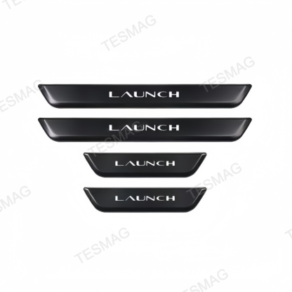 Illuminated LAUNCH Door Sill Protector for Tesla Model Y Juniper