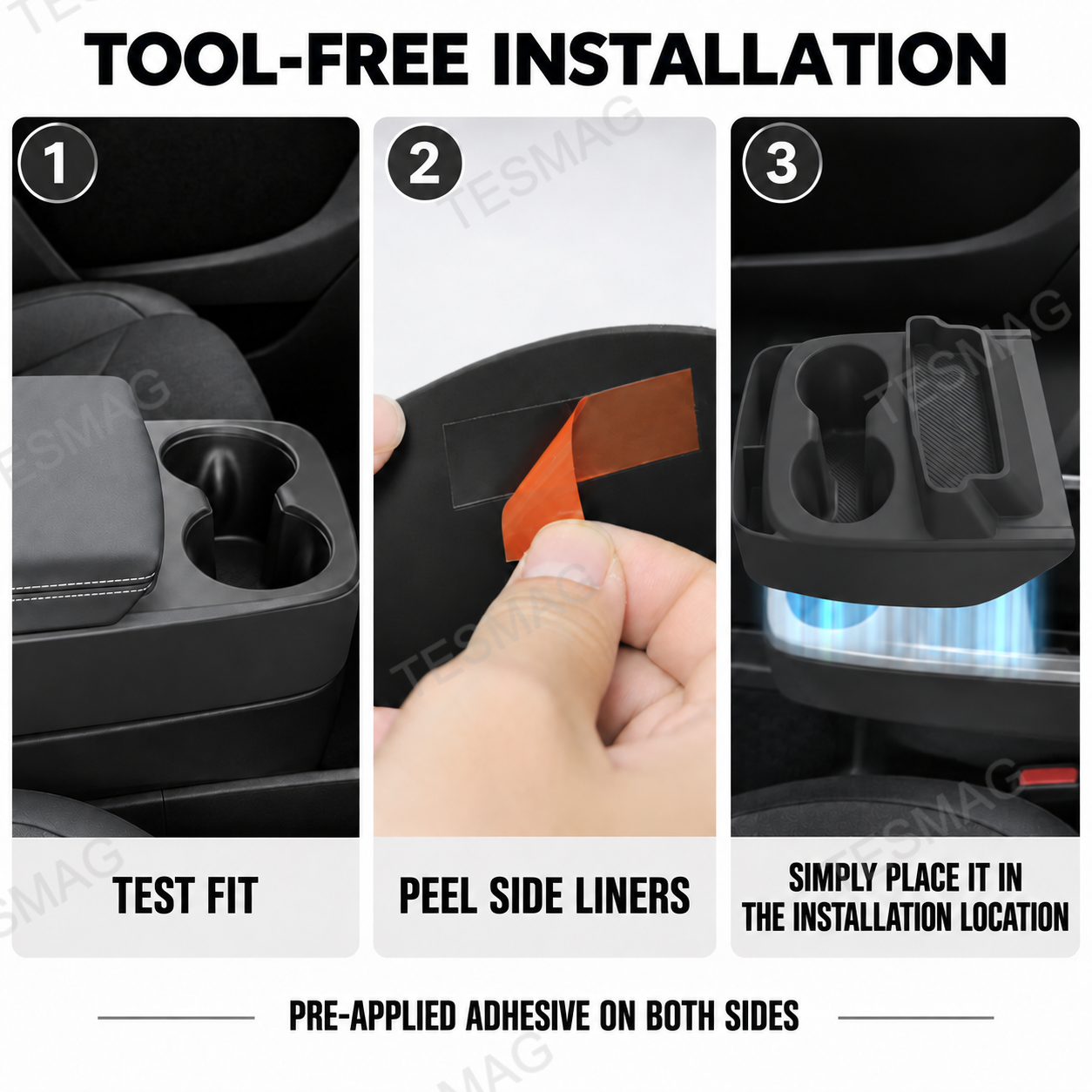 Center Console Silicone Cup Holder Organizer for Tesla Model Y Standard 2026+