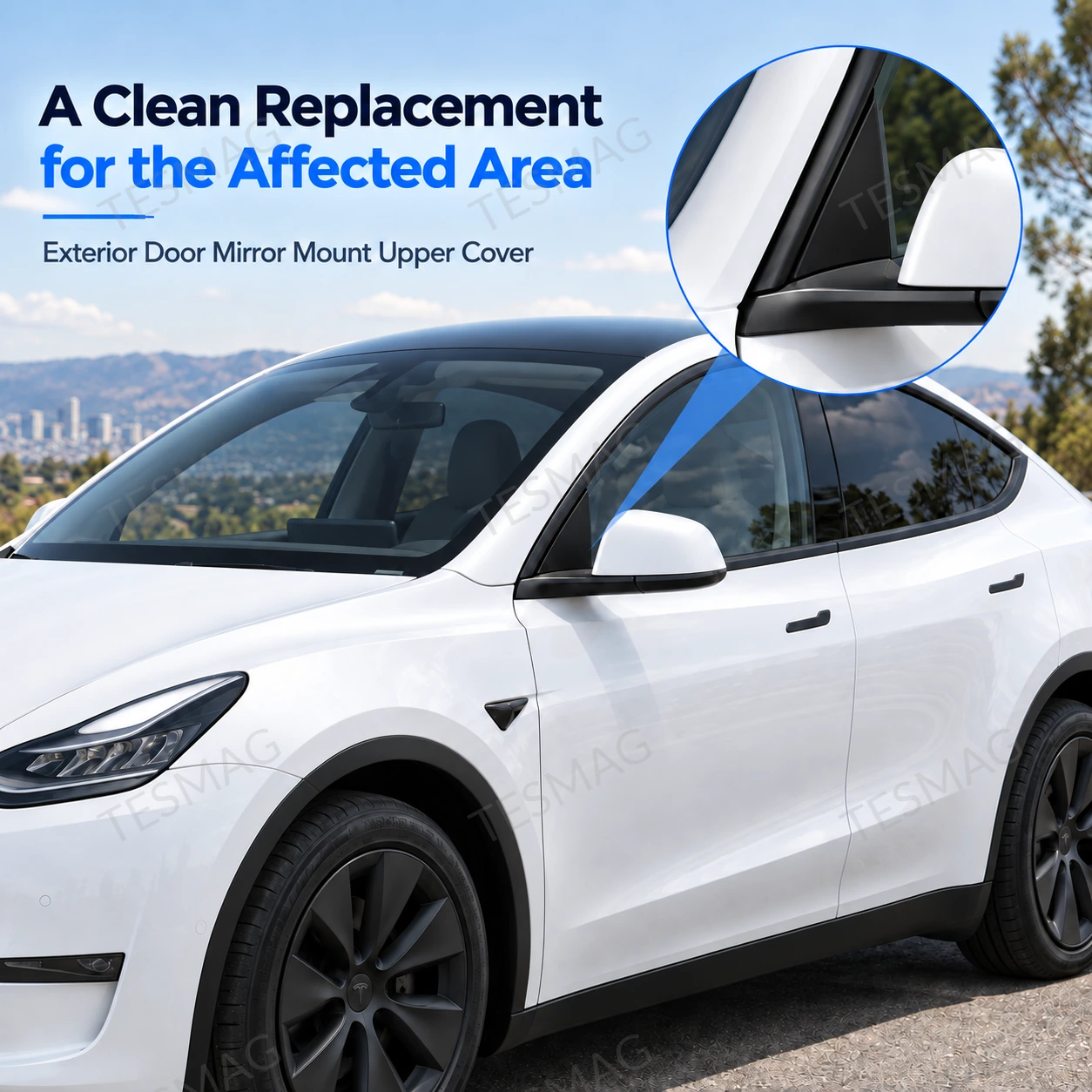 Exterior Door Mirror Mount Upper Cover for Tesla Model 3 2017–2023/ Model Y 2020-2024