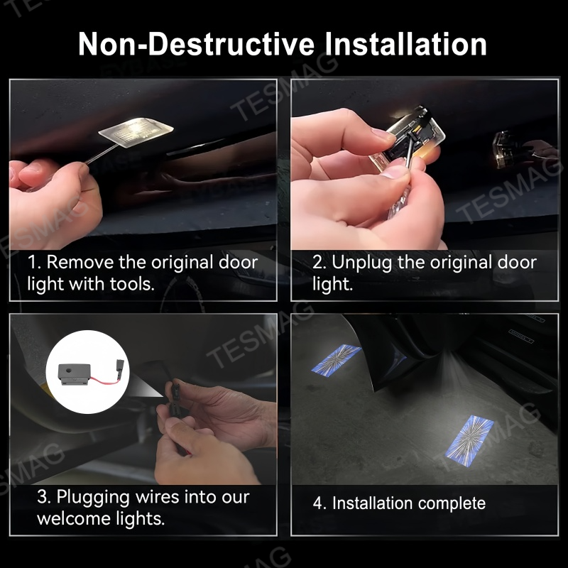 LED Door Projector Lights for Tesla Model 3/Y