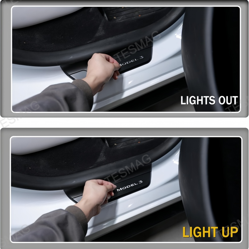 LED Illuminated Door Sills for Tesla Model 3 Highland 