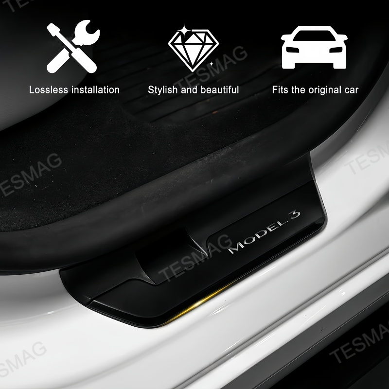 LED Illuminated Door Sills for Tesla Model 3 Highland 