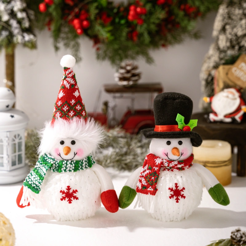 LED Light-Up Christmas Snowman Decoration Figurines for Tesla