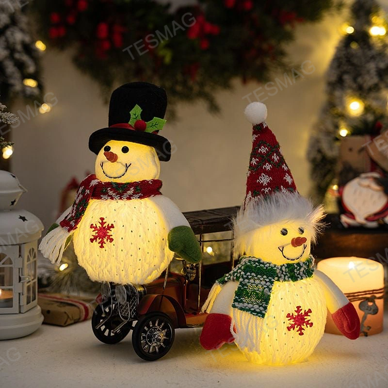 LED Light-Up Christmas Snowman Decoration Figurines for Tesla