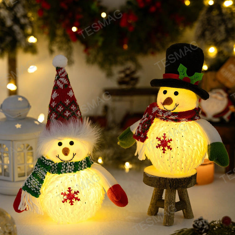 LED Light-Up Christmas Snowman Decoration Figurines for Tesla