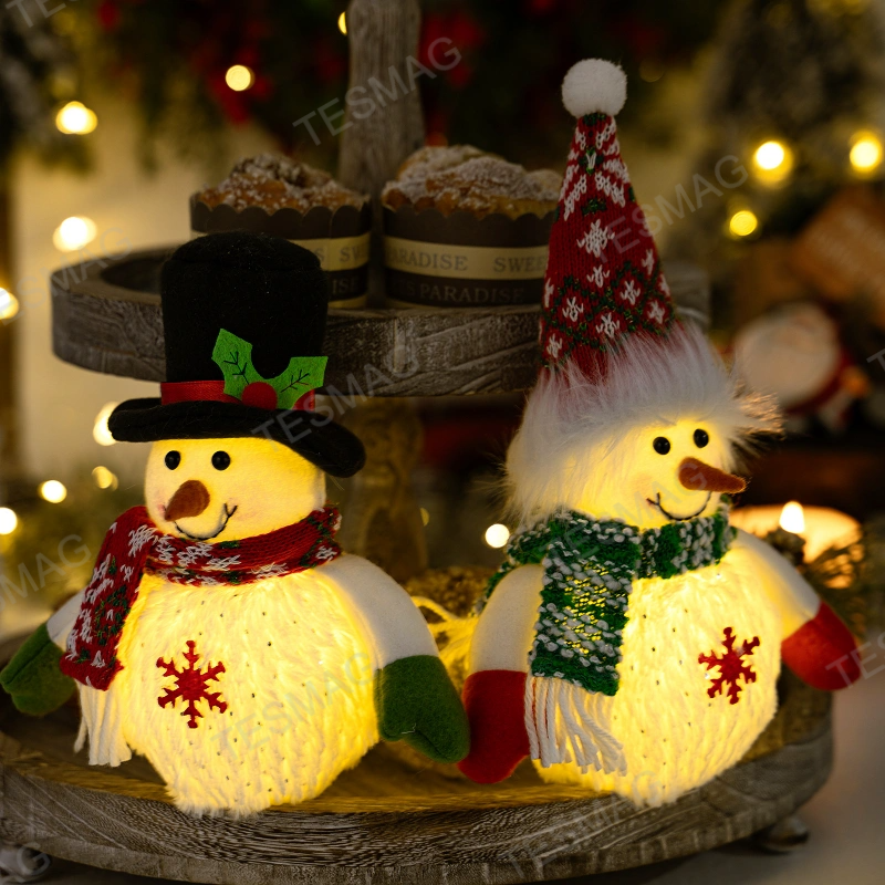 LED Light-Up Christmas Snowman Decoration Figurines for Tesla