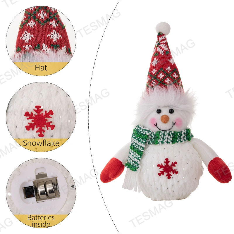 LED Light-Up Christmas Snowman Decoration Figurines for Tesla